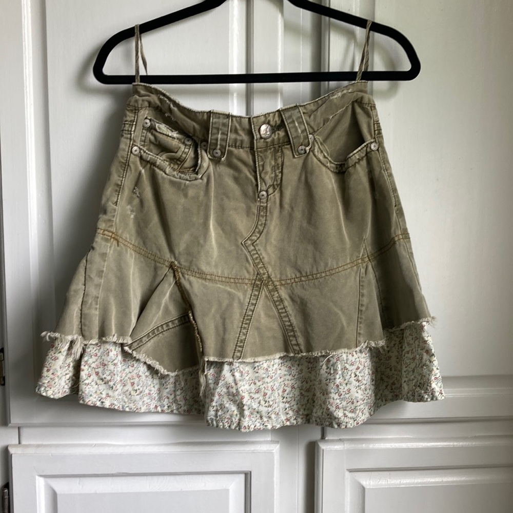 Distressed Khaki Free People Skirt